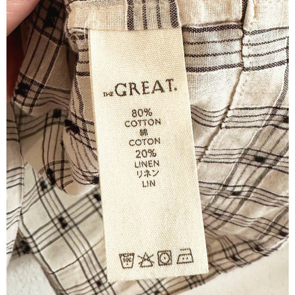 The GREAT Womens Fair Top Size 0/XS Smocked Peasant Linen Blend Cottage Boho - Picture 5 of 9